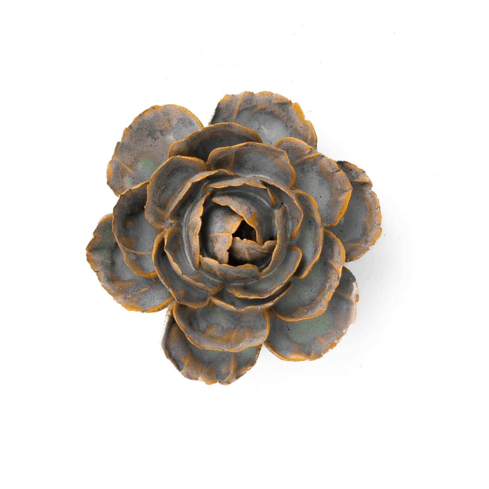 Ceramic Blue Green Cabbage Flower
