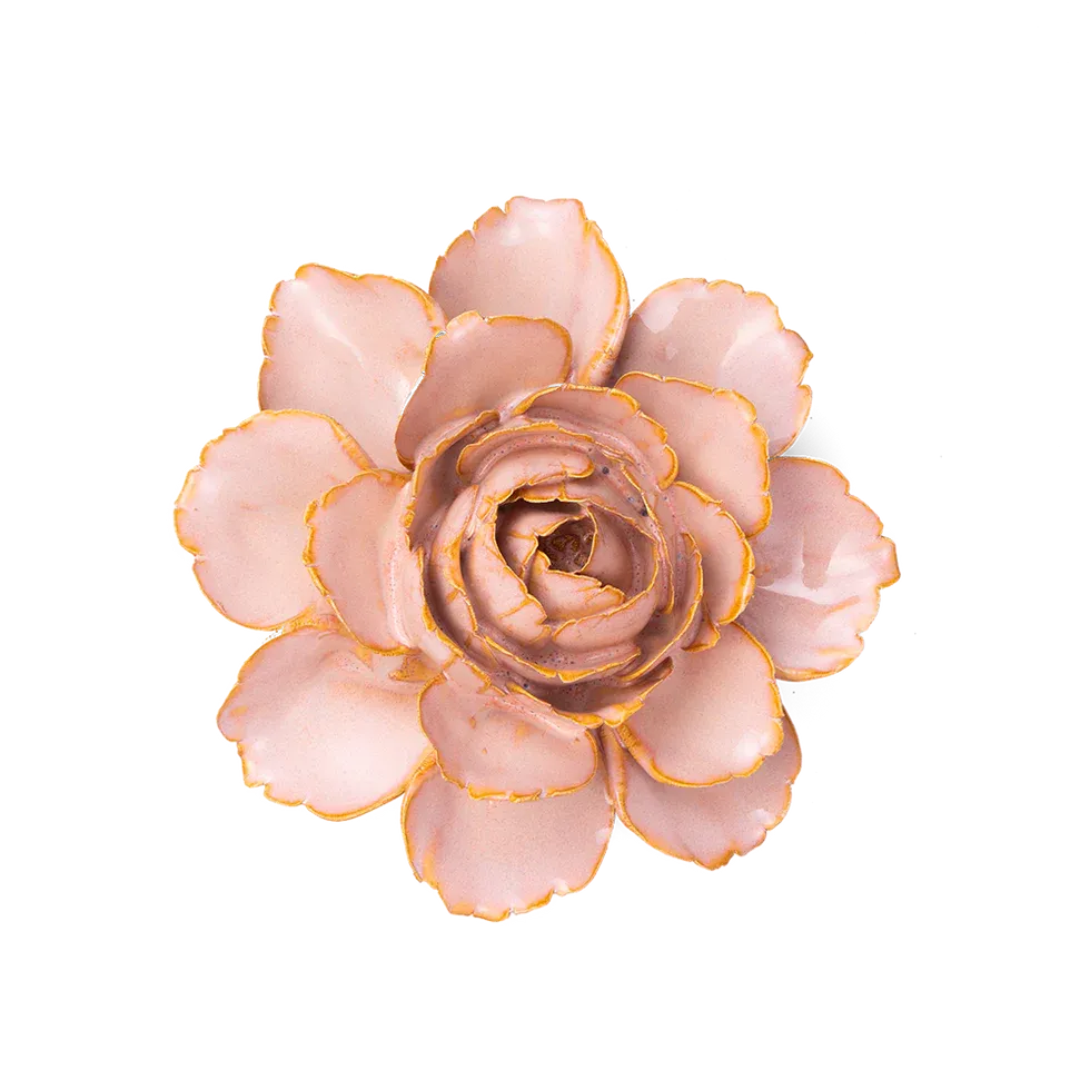 Ceramic Pink Zinnia Flower
