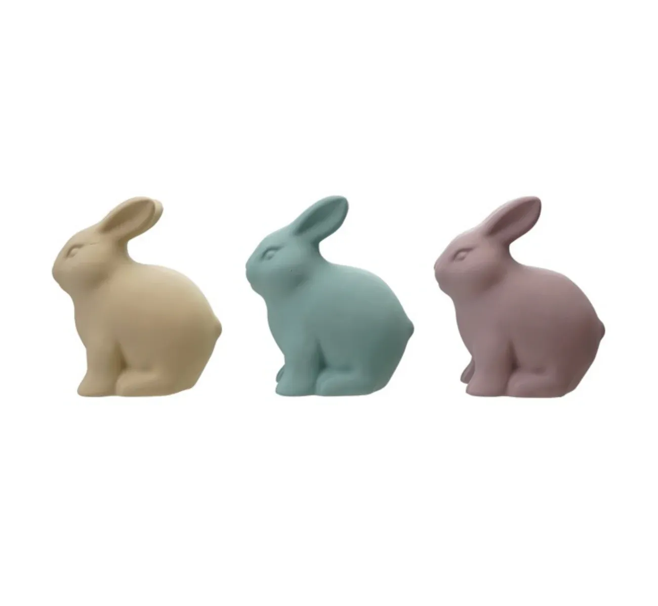 Stoneware Rabbit With Matte Finish Blue Final Sale