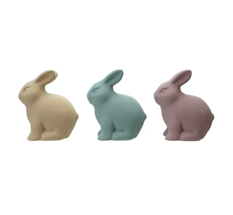 Stoneware Rabbit With Matte Finish Blue Final Sale