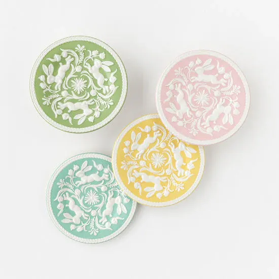 Ceramic Embossed Easter Plate 8&quot; Pink Final Sale