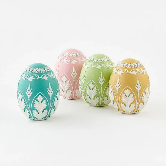 Embossed Egg With White Design Blue Final Sale