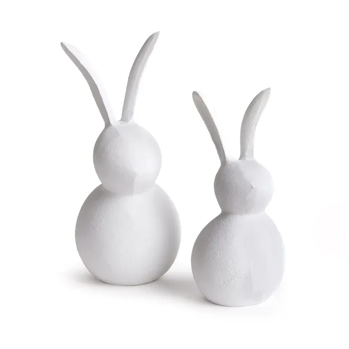 Rabbit Garden Sculpture White Large