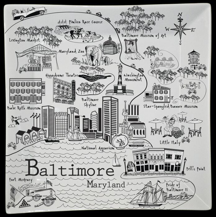 Baltimore Small Map Plate