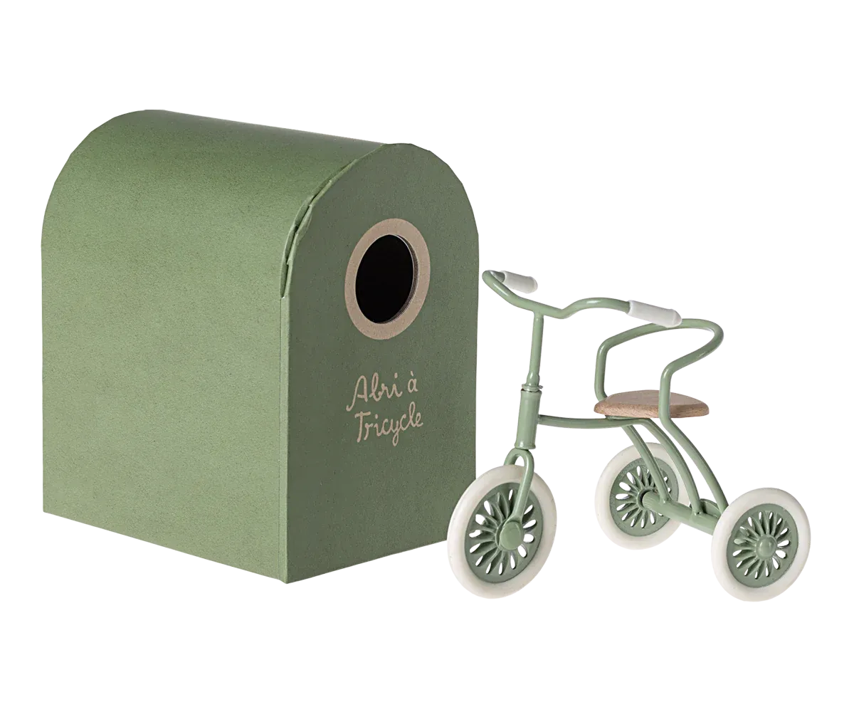 Maileg Mouse Abri a Tricycle Green