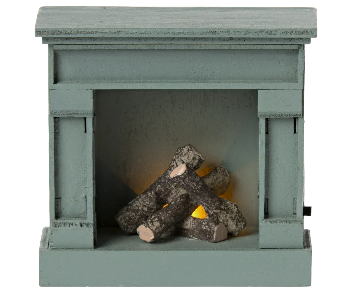 Maileg Mouse Fireplace In Blue