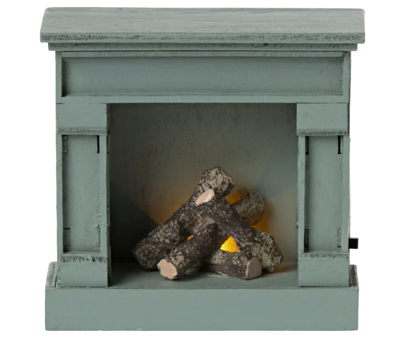 Maileg Mouse Fireplace In Blue