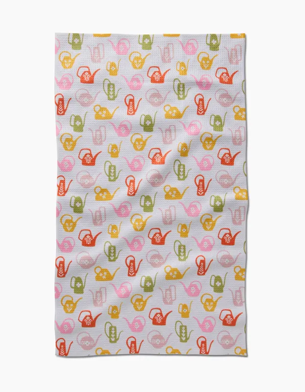 Geometry Tea Towel Retro Watering Cans