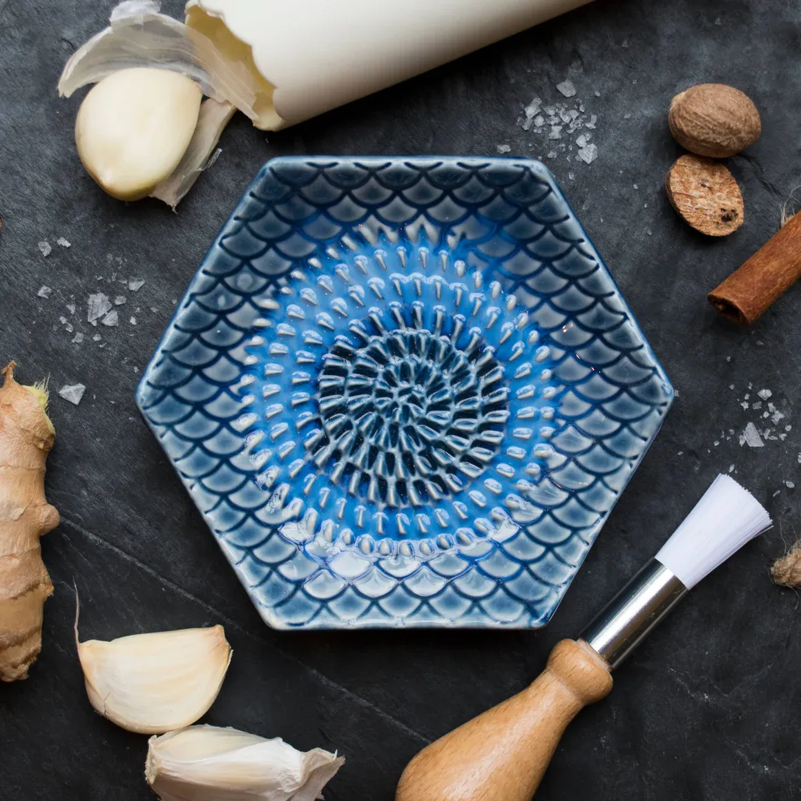 Grate Plate 3 Piece Set Blue Tie Dye