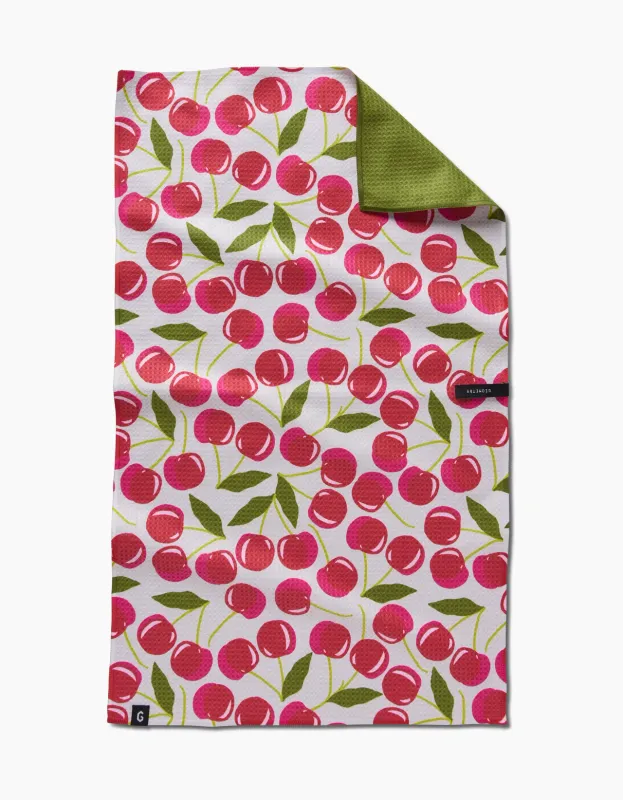 Geometry Double Sided Tea Towel Cherry Chic