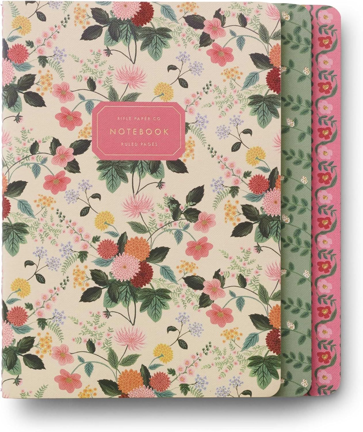 Rifle Paper Co. Notebooks Assorted Set Of 3 Dahlia