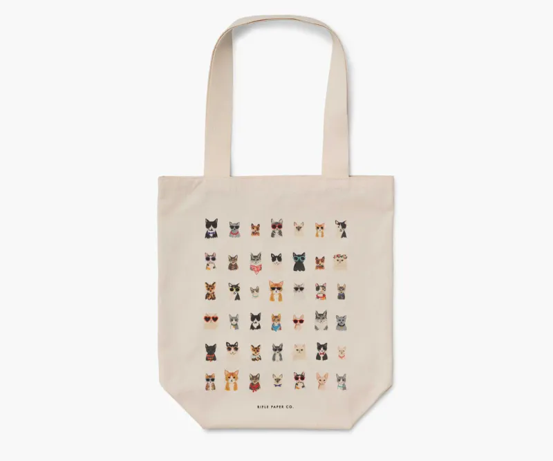 Rifle Paper Co. Canvas Tote Bag Cool Cats