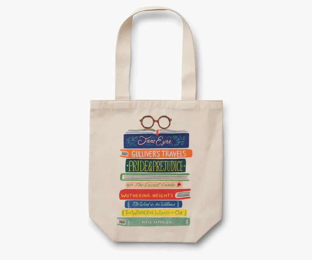 Rifle Paper Co. Canvas Tote Bag Book Club