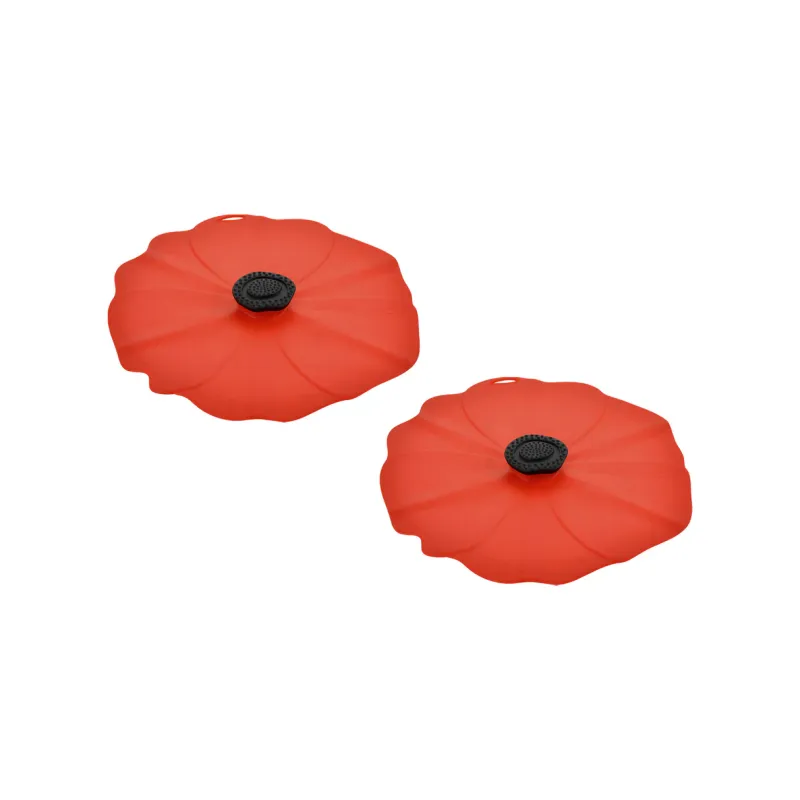 Set Of 2 Drink Covers 4&quot; Poppy Red