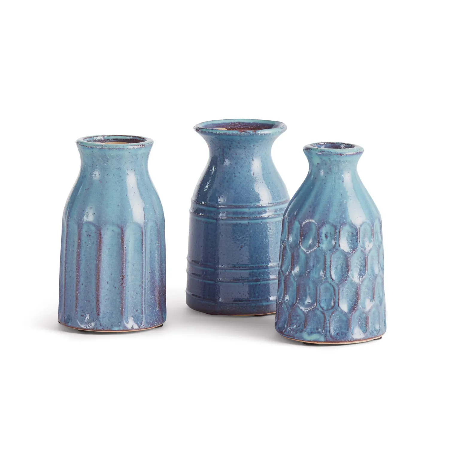 Jalena Vase Horizontal Rings Blue