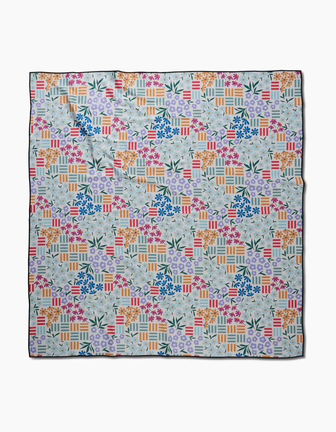 Geometry Beach Blanket Floral Garden