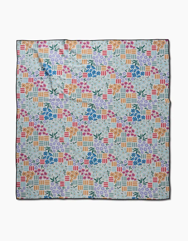Geometry Beach Blanket Floral Garden