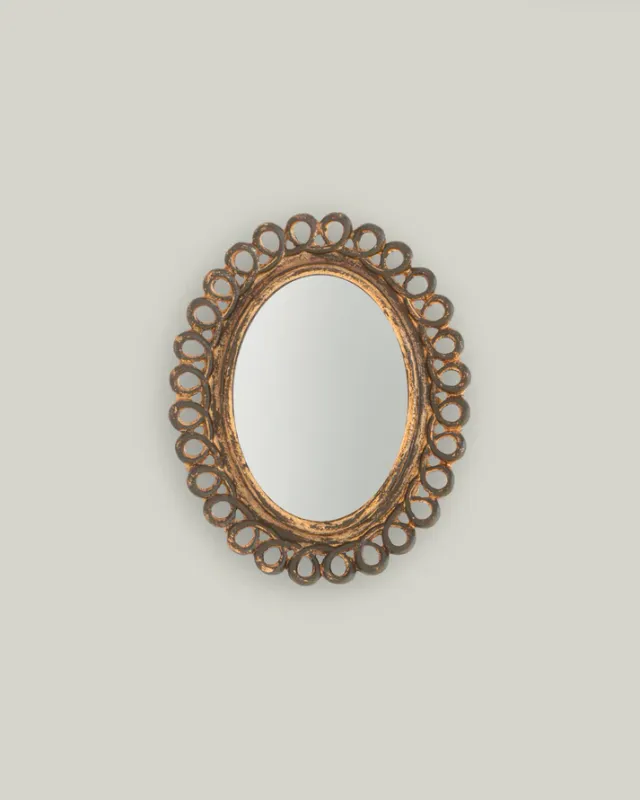Scalloped Oval Mirror 5&quot; x 7&quot;