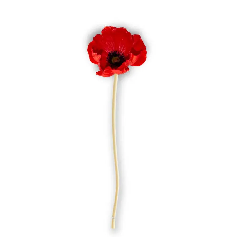 Real Touch Mini Poppy Stem Red 11&quot;