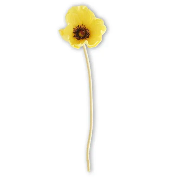 Real Touch Mini Poppy Stem Yellow 11&quot;