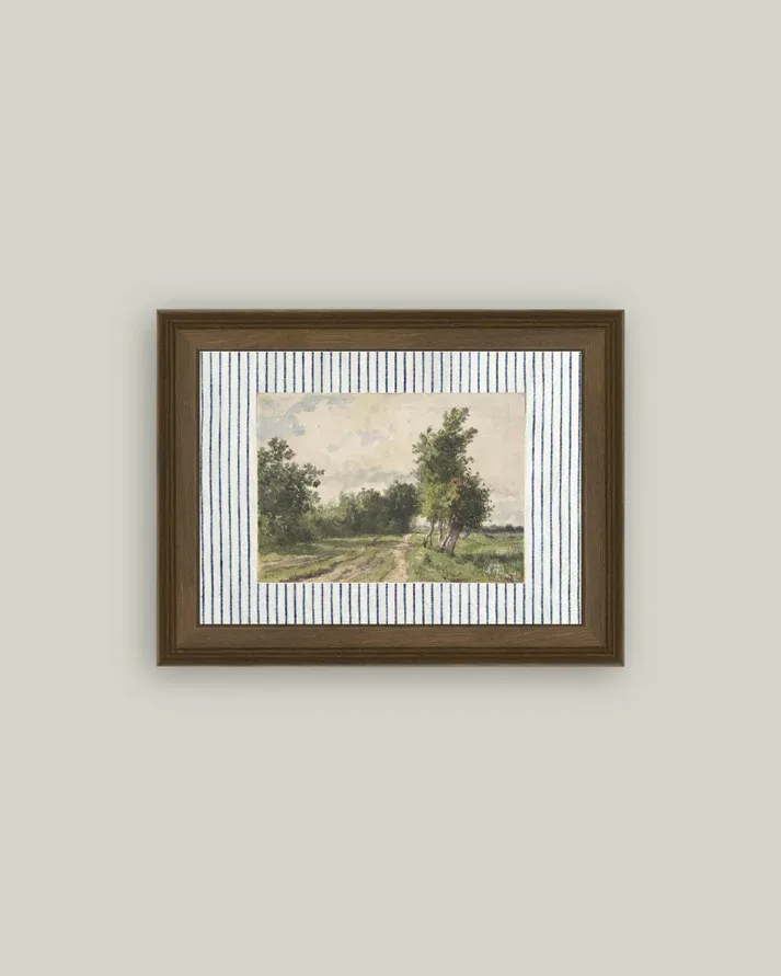 Provence Landscape Constant Troyon In Charcoal Brown Frame 12&quot; x 16&quot;
