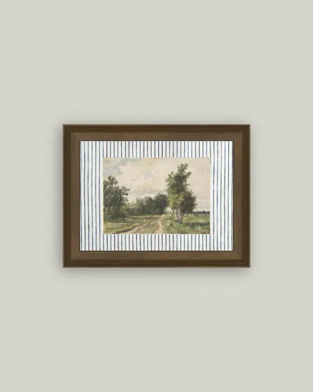 Provence Landscape Constant Troyon In Charcoal Brown Frame 12&quot; x 16&quot;