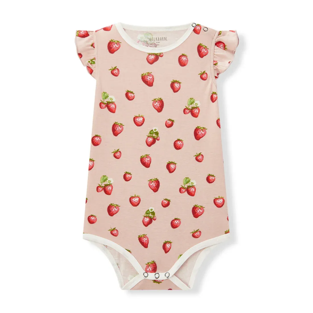 Bamboo Cotton Ruffle One Piece Strawberry 12-18 Month