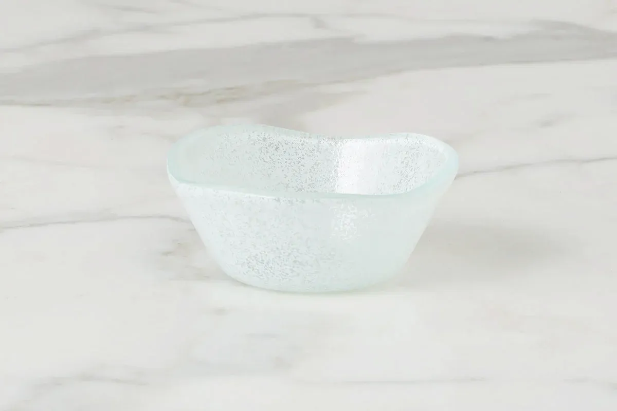 Handmade Glass Dipping Bowl 4&quot; White