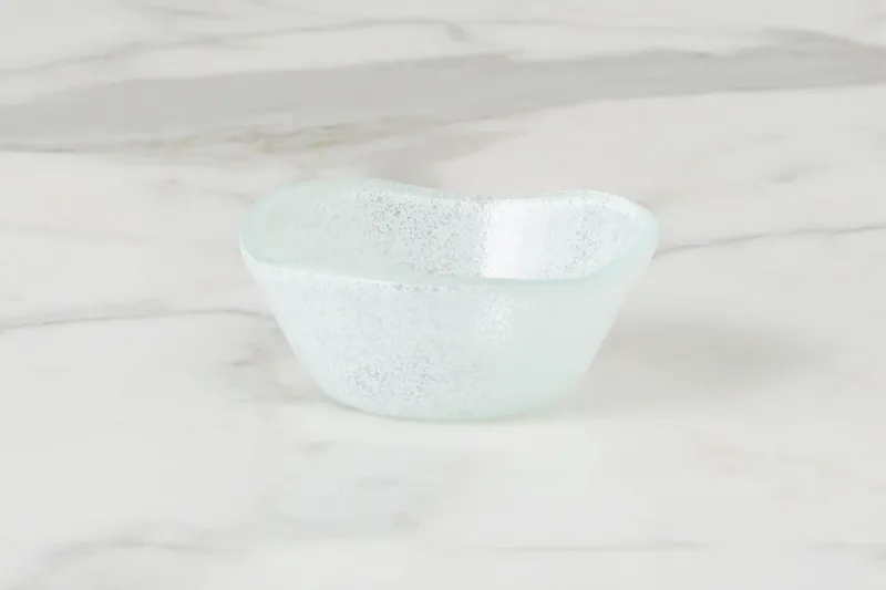Handmade Glass Dipping Bowl 4&quot; White