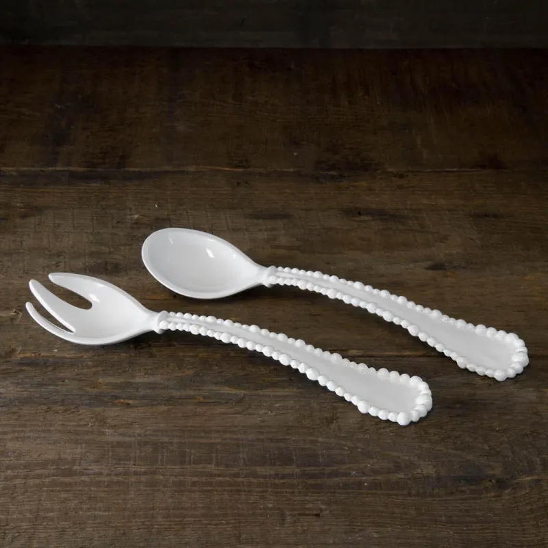 VIDA Alegria Salad Server Set White