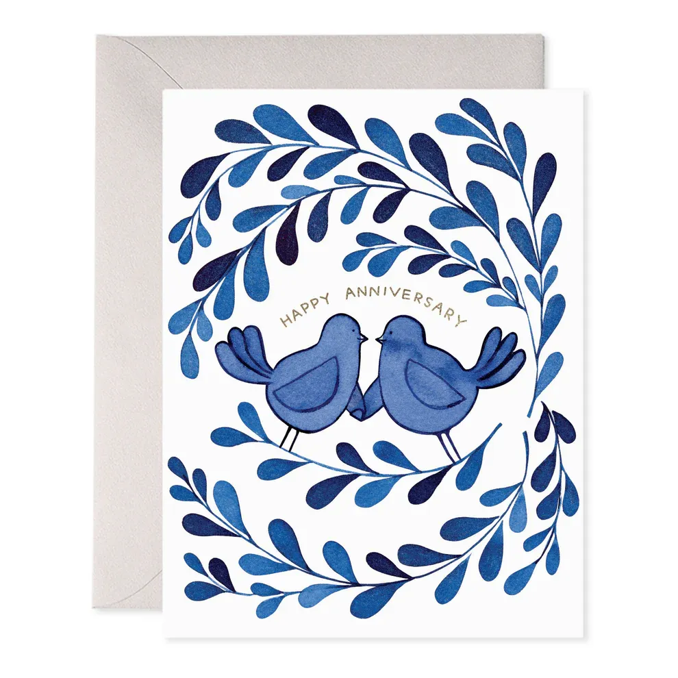 Card Blue Birds Anniversary