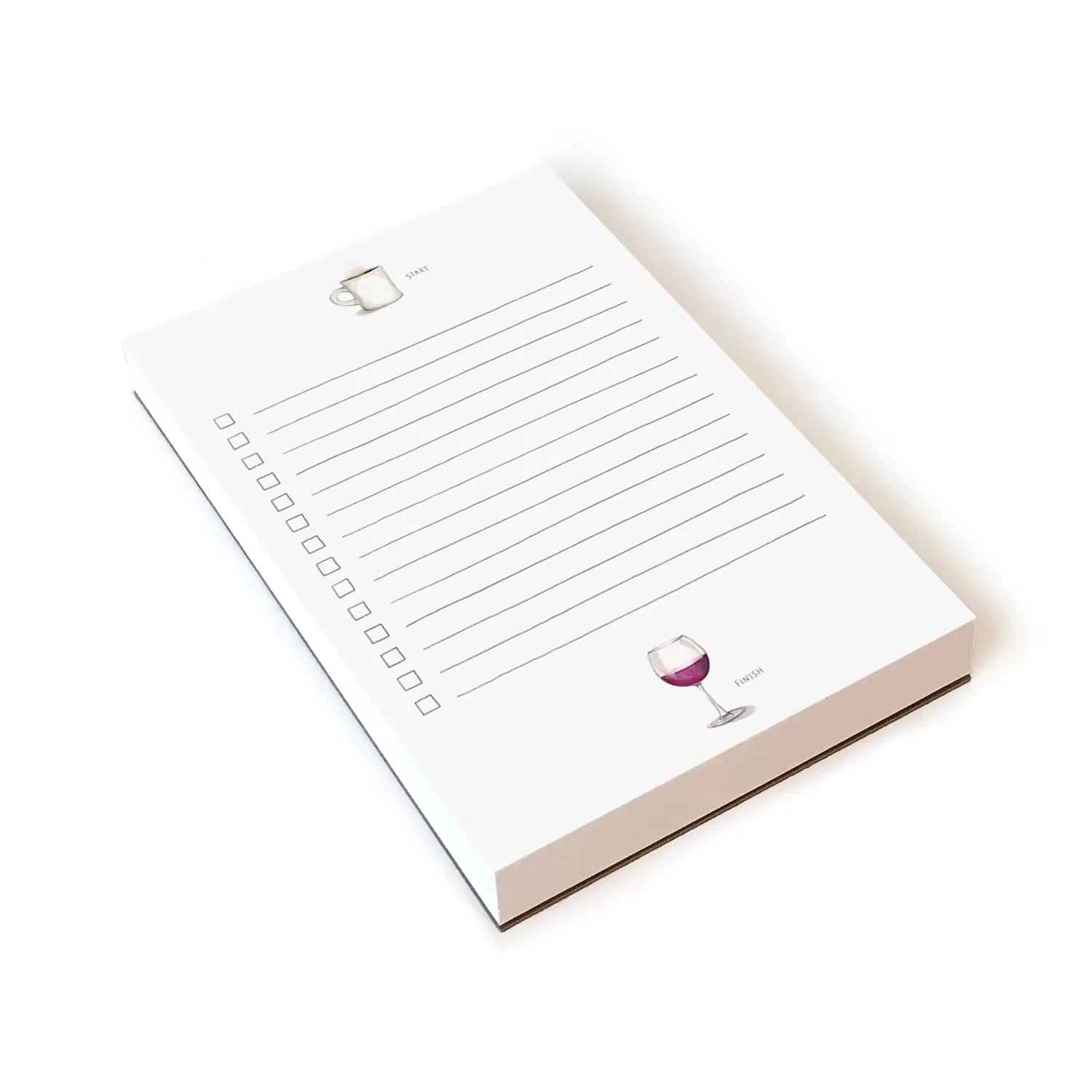 Notepad Start Finish Coffee And Wine 100 Pages