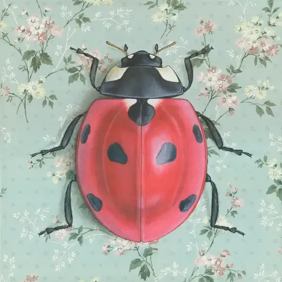 Fine Art Print Ladybug Blue 8.5&quot; x 8.5&quot;