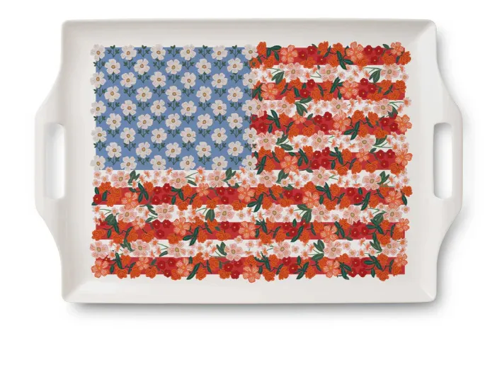 Rifle Paper Co. Americana Melamine Serving Platter With Handles