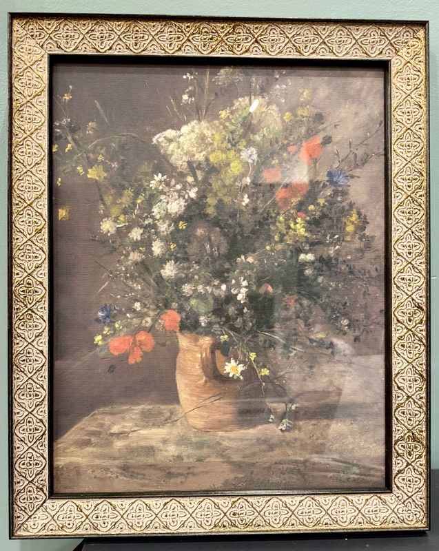 Flower In Vase Antique Copper Black Frame 13x16 Final Sale