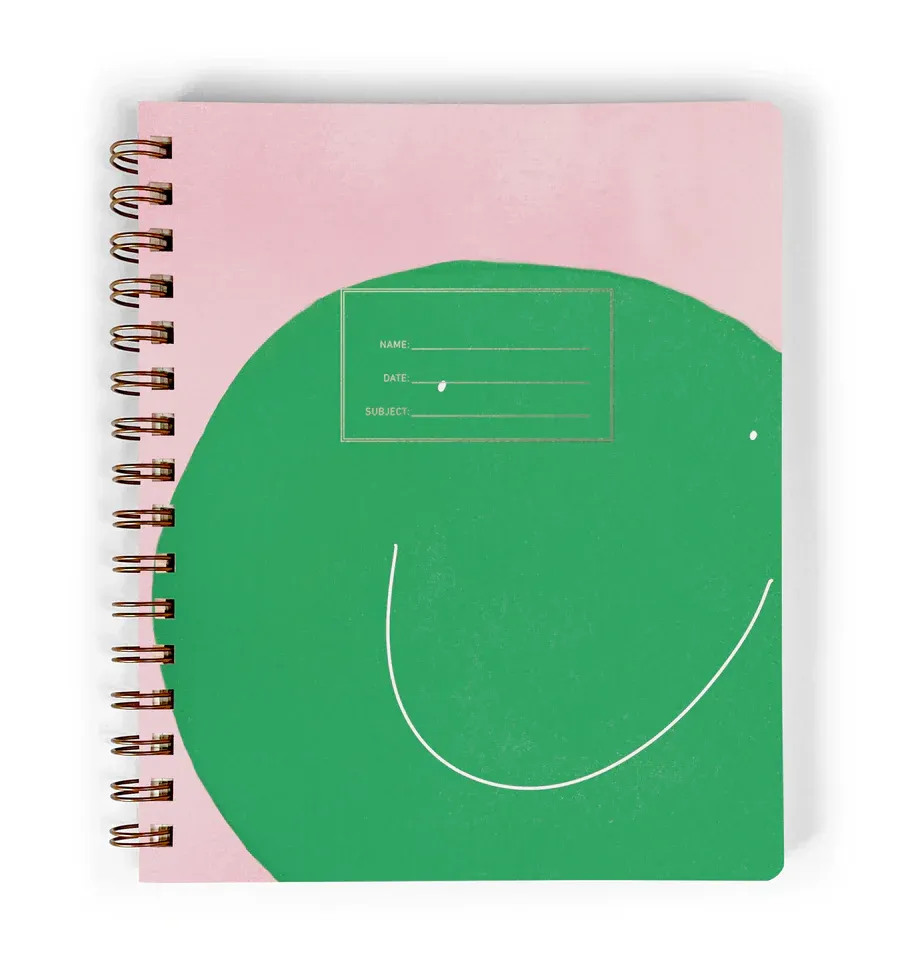 Notebook Green Smiley Spiral Final Sale