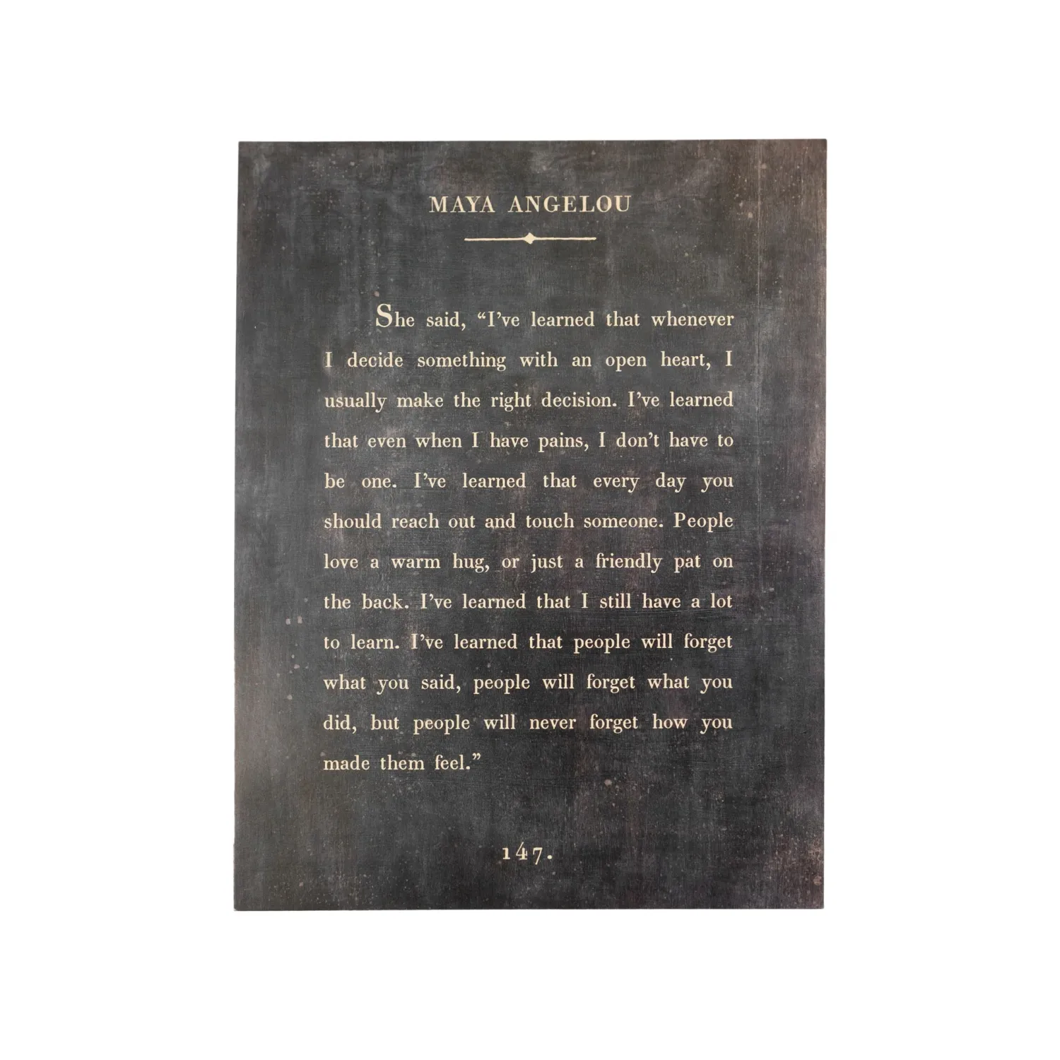 Art Poster Book Collection Maya Angelou 12&quot; x 16&quot; Charcoal