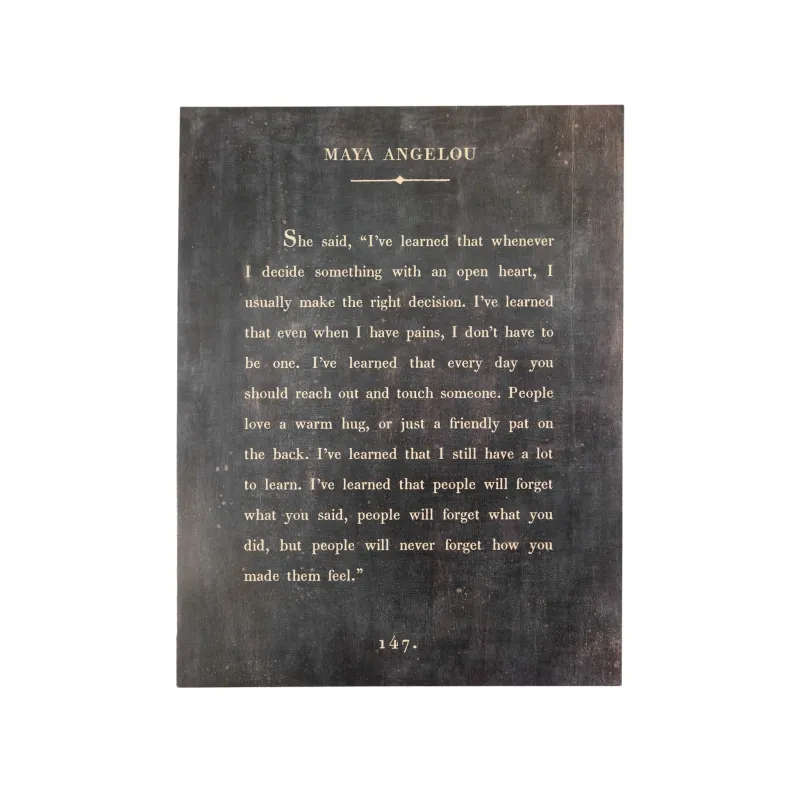 Art Poster Book Collection Maya Angelou 12&quot; x 16&quot; Charcoal