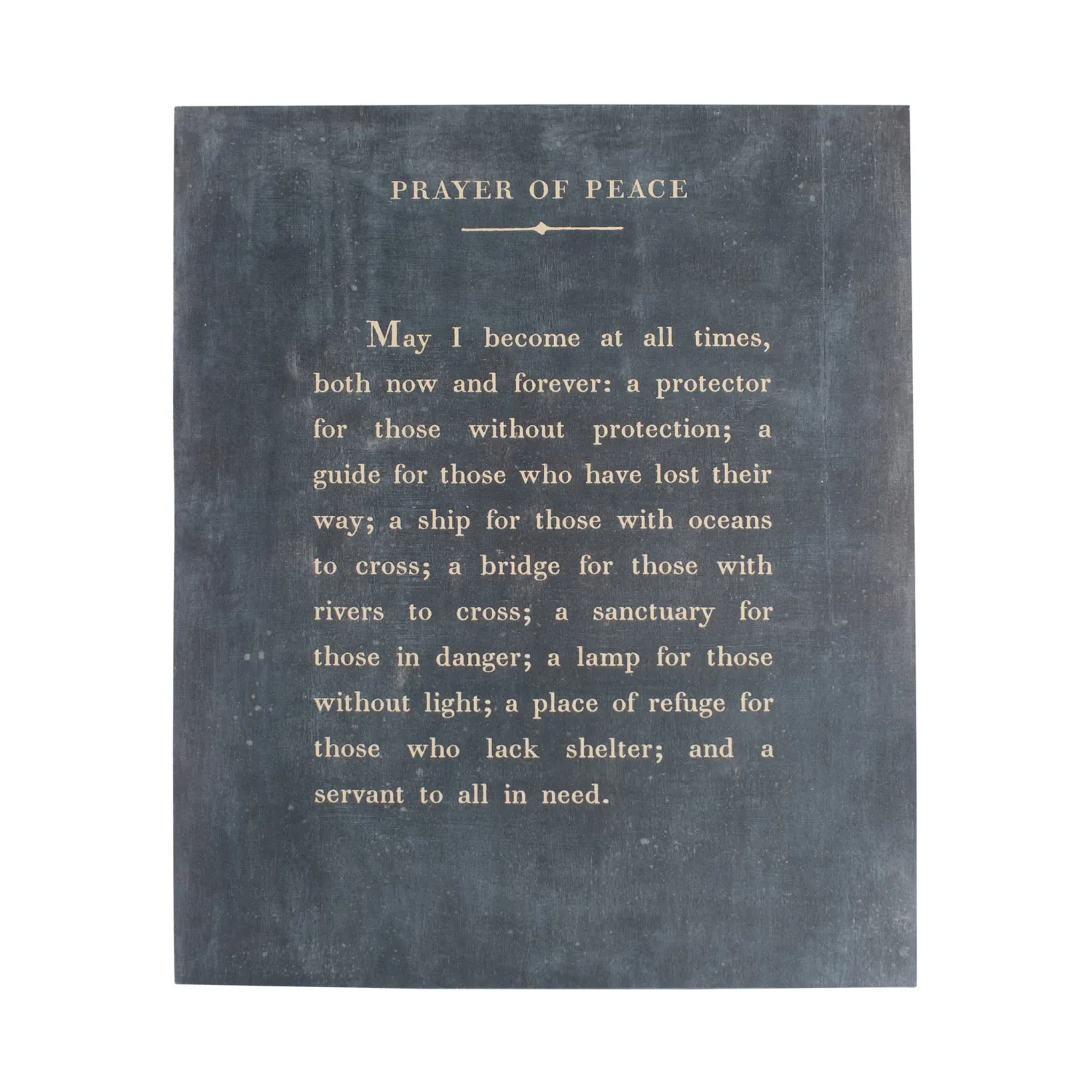 Art Poster Poetry Collection Prayer Of Peace 12&quot; x 16&quot; Charcoal