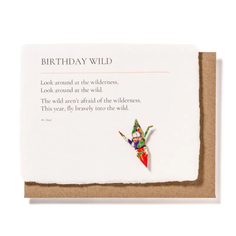 Card Birthday Wild With Origami Crane