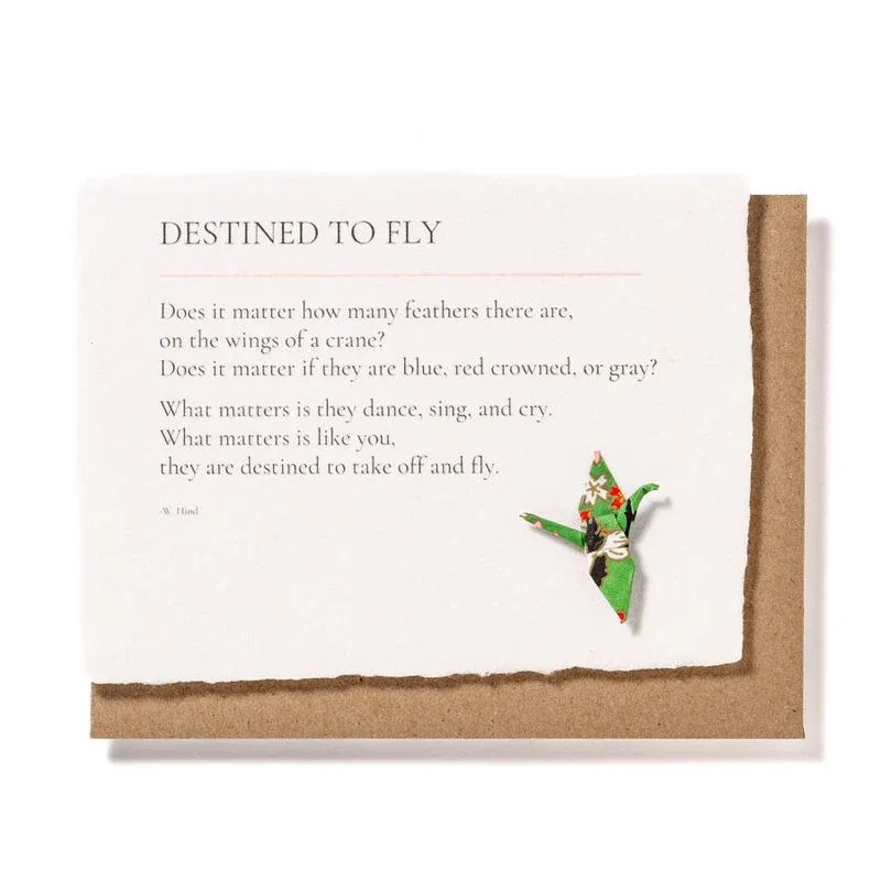 Card Destined To Fly With Origami Crane