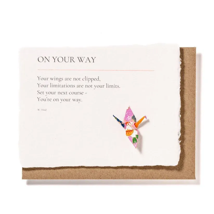 Card On Your Way With Origami Crane