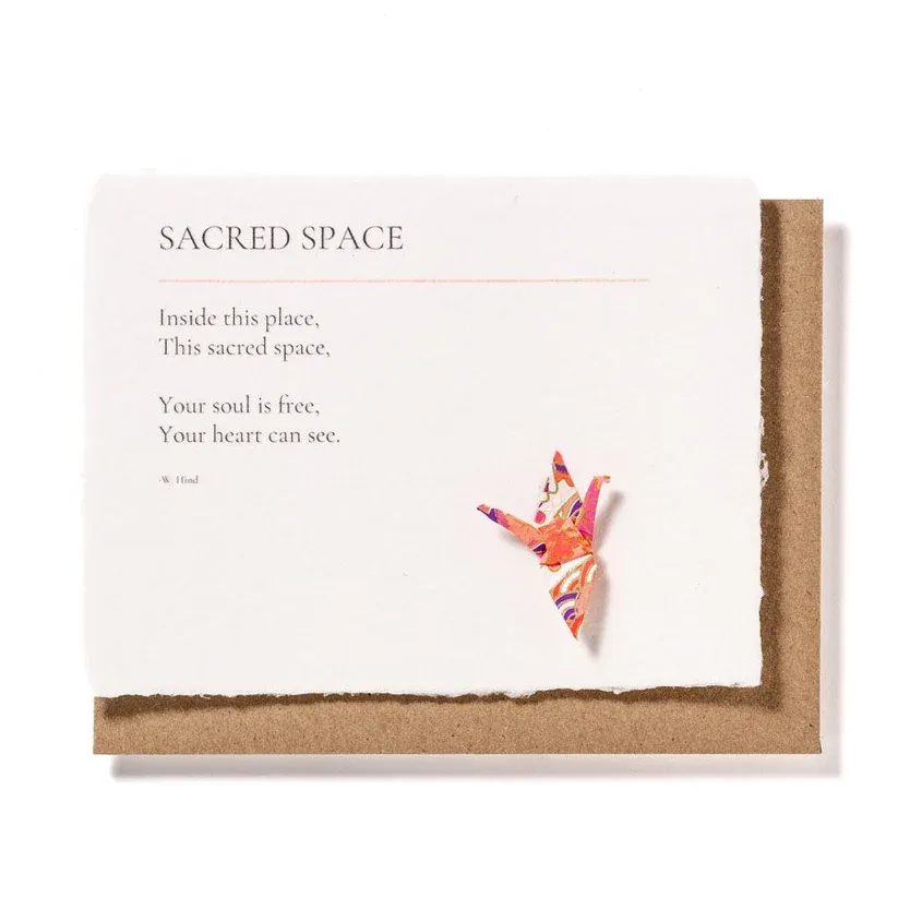 Card Sacred Space With Origami Crane