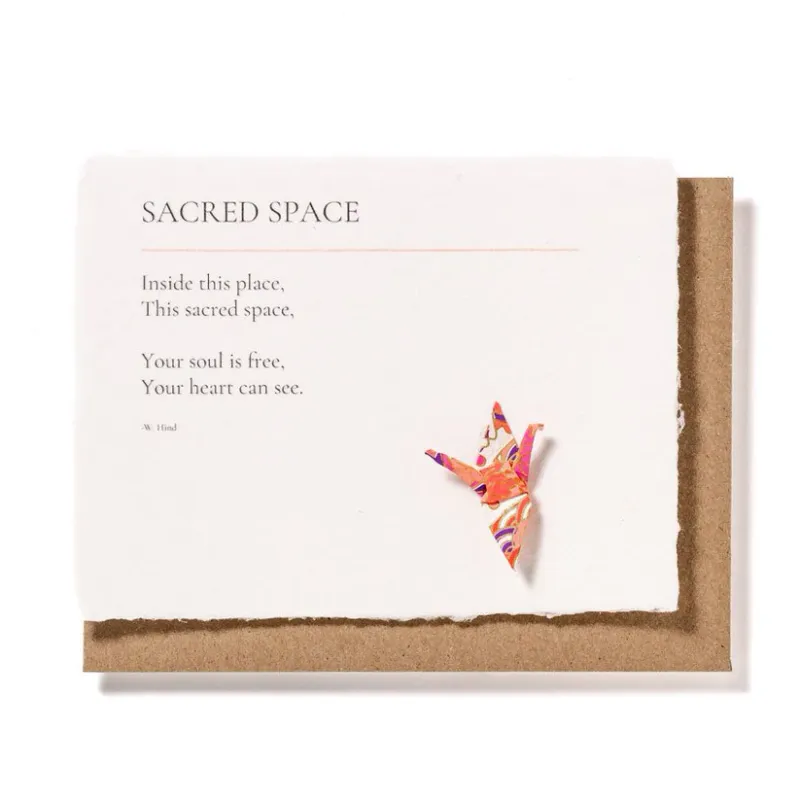 Card Sacred Space With Origami Crane
