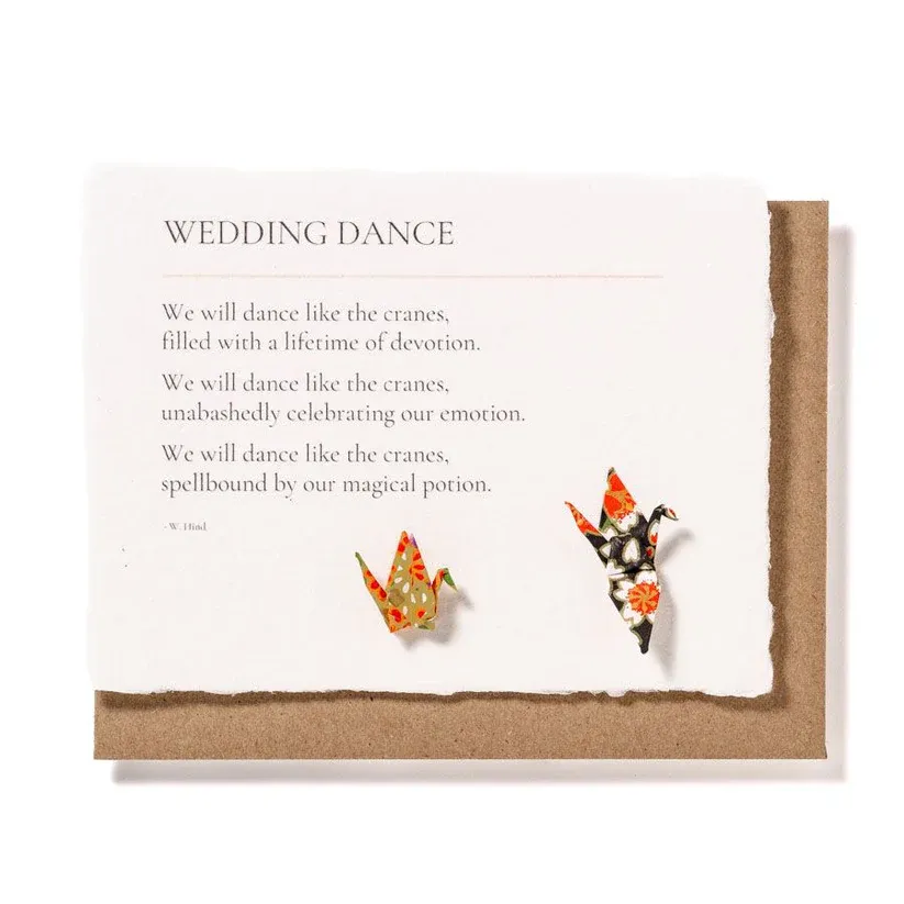 Card Wedding Dance With Origami Cranes