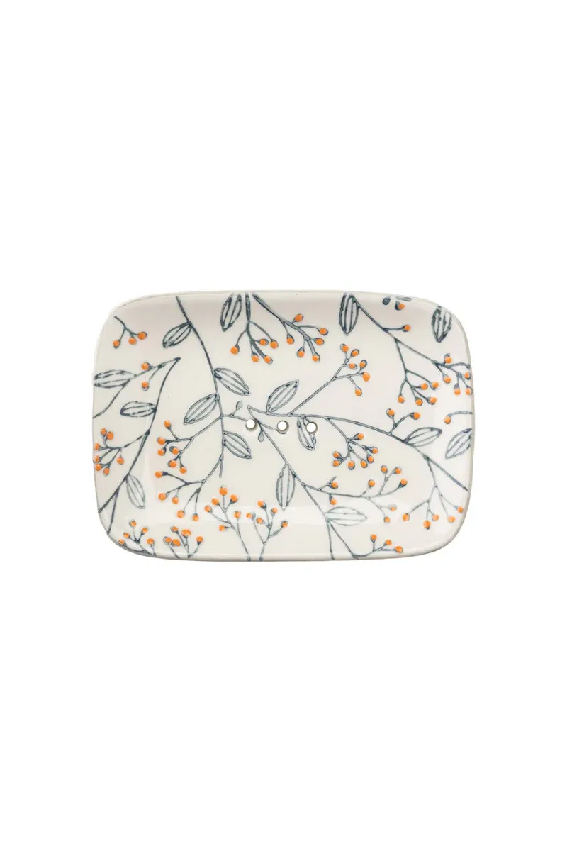 Hand Stamped Soap Dish Romantic