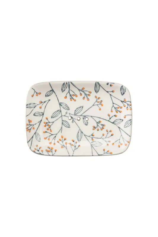 Hand Stamped Soap Dish Romantic