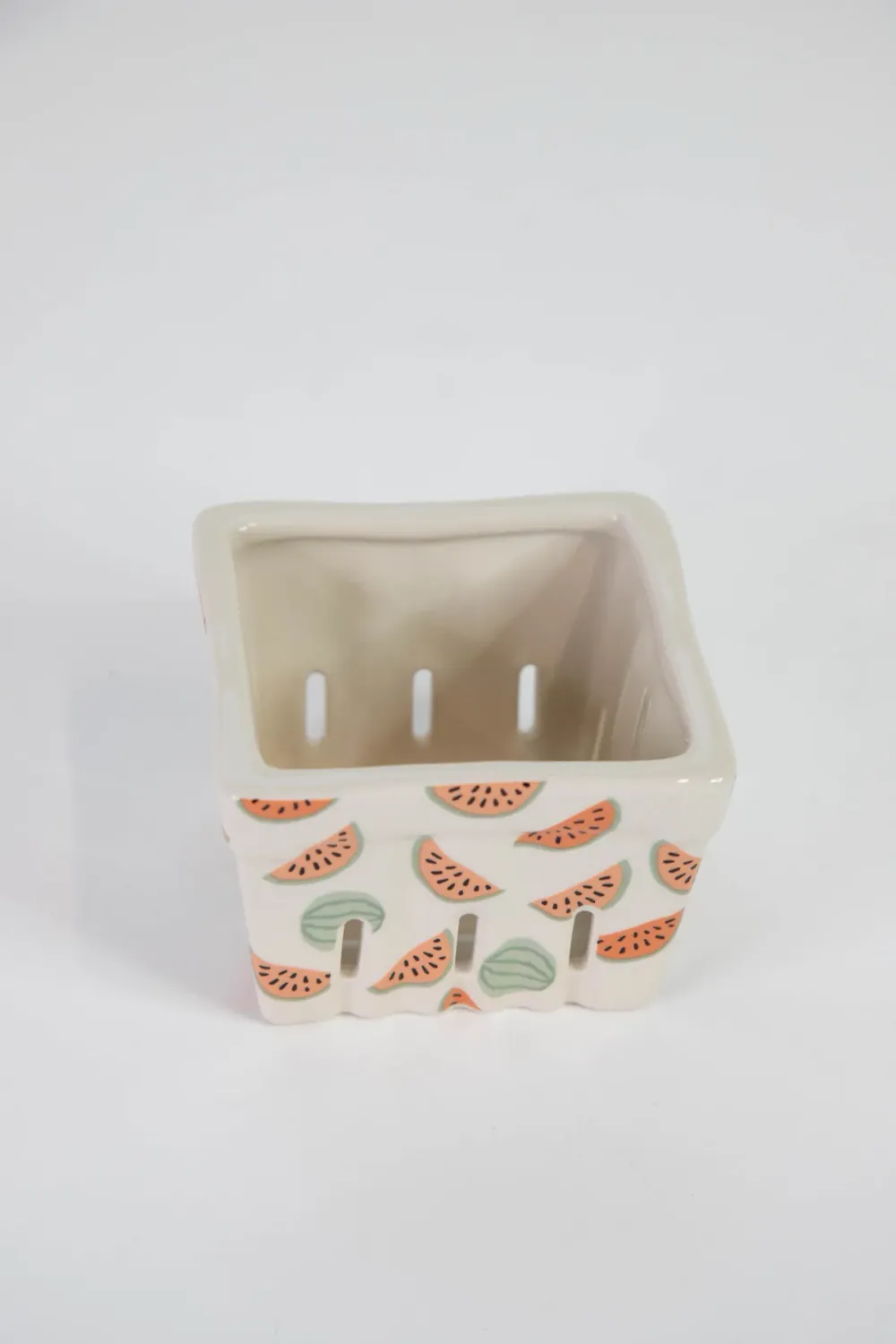 Berry Bowl 4&quot; Sq Stoneware Watermelons