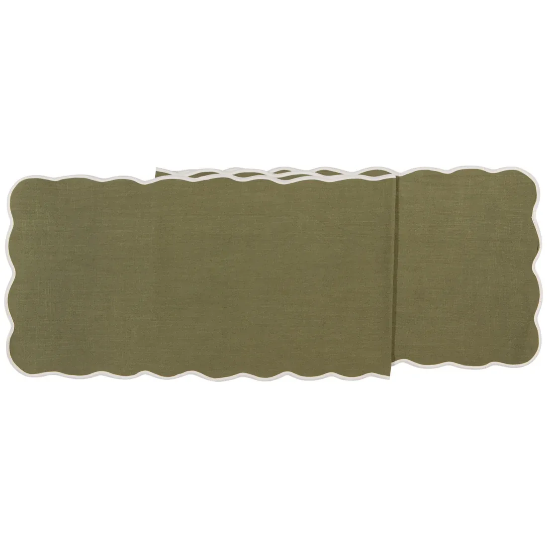Cotton Table Runner Florence Olive Branch 14&quot;x72&quot;