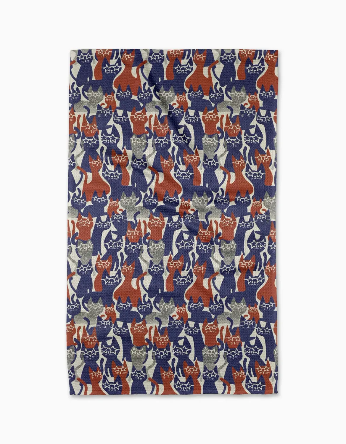 Geometry Tea Towel Parading Cats